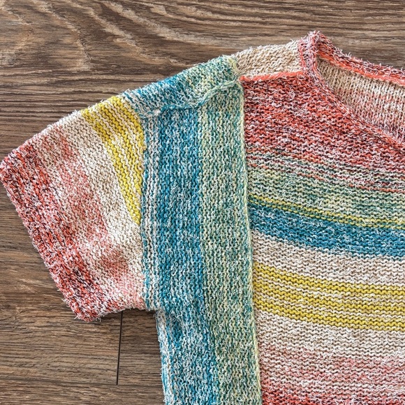 Anthropologie Pilcro Multi-Color Beach Sweater Women's Size Large Rainbow EUC - Picture 3 of 10
